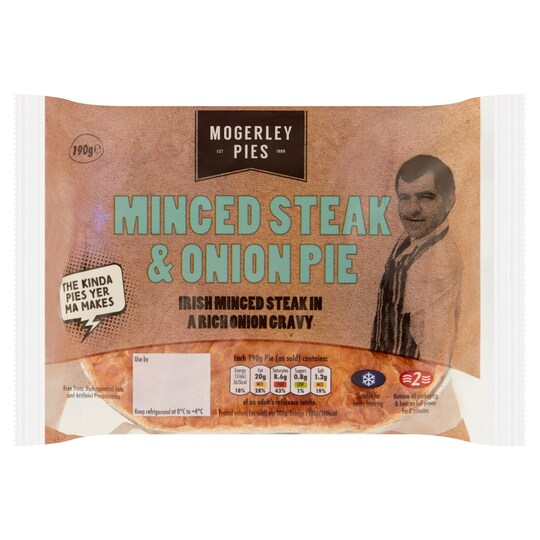 Mogerley Minced Steak And Onion Pie 190G Tesco Groceries