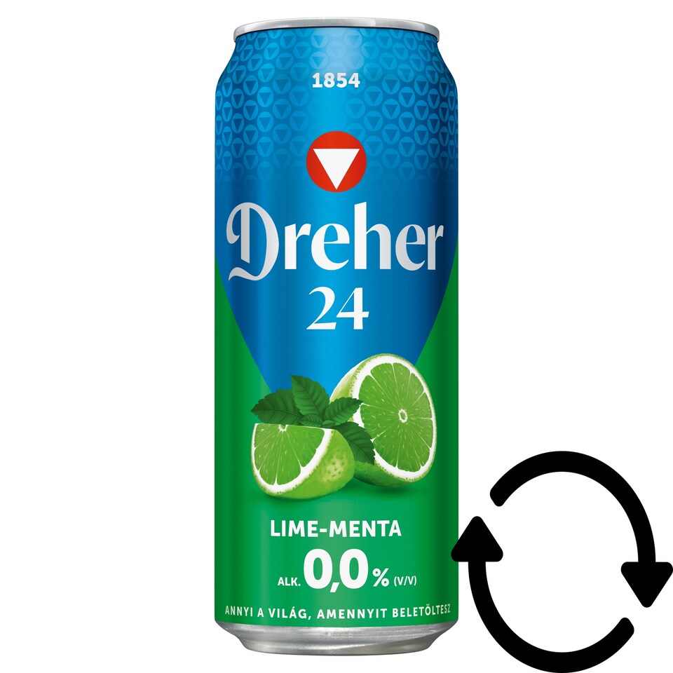 Dreher 24 Lime-Menta Mixture of Non-Alcoholic Light Beer and Lime-Mint Flavored Drink 0,0% 0,5 l
