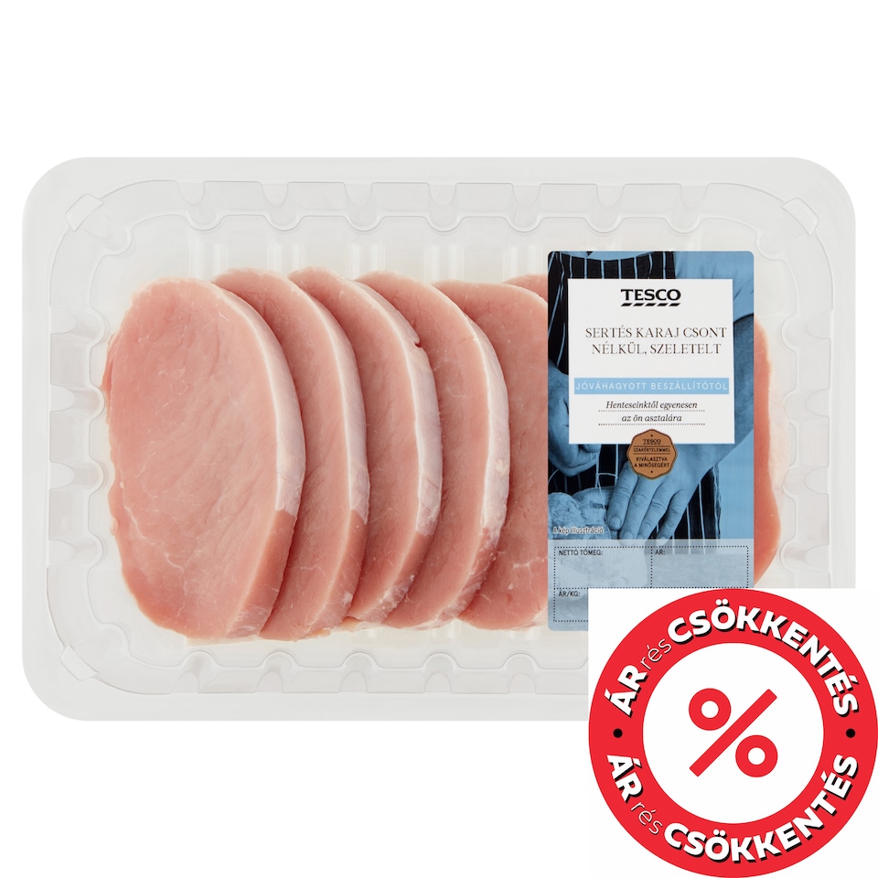 Tesco Sliced Pork Loin without Bones 720 g