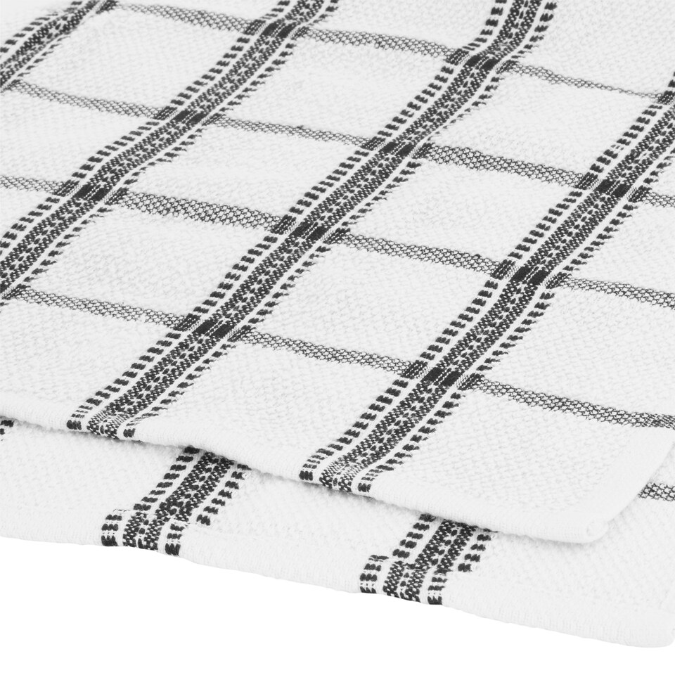 image 1 of Tesco Recycled Cotton Terry Tea Towel 5 Pack Black