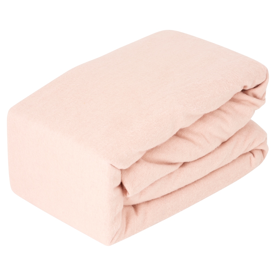 Tesco Blush Brushed Fitted Sheet Double
