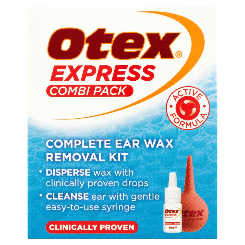 image 1 of Otex Express Combi Pack Ear Wax Removal Kit with Bottle, Syringe & Drops 10ml