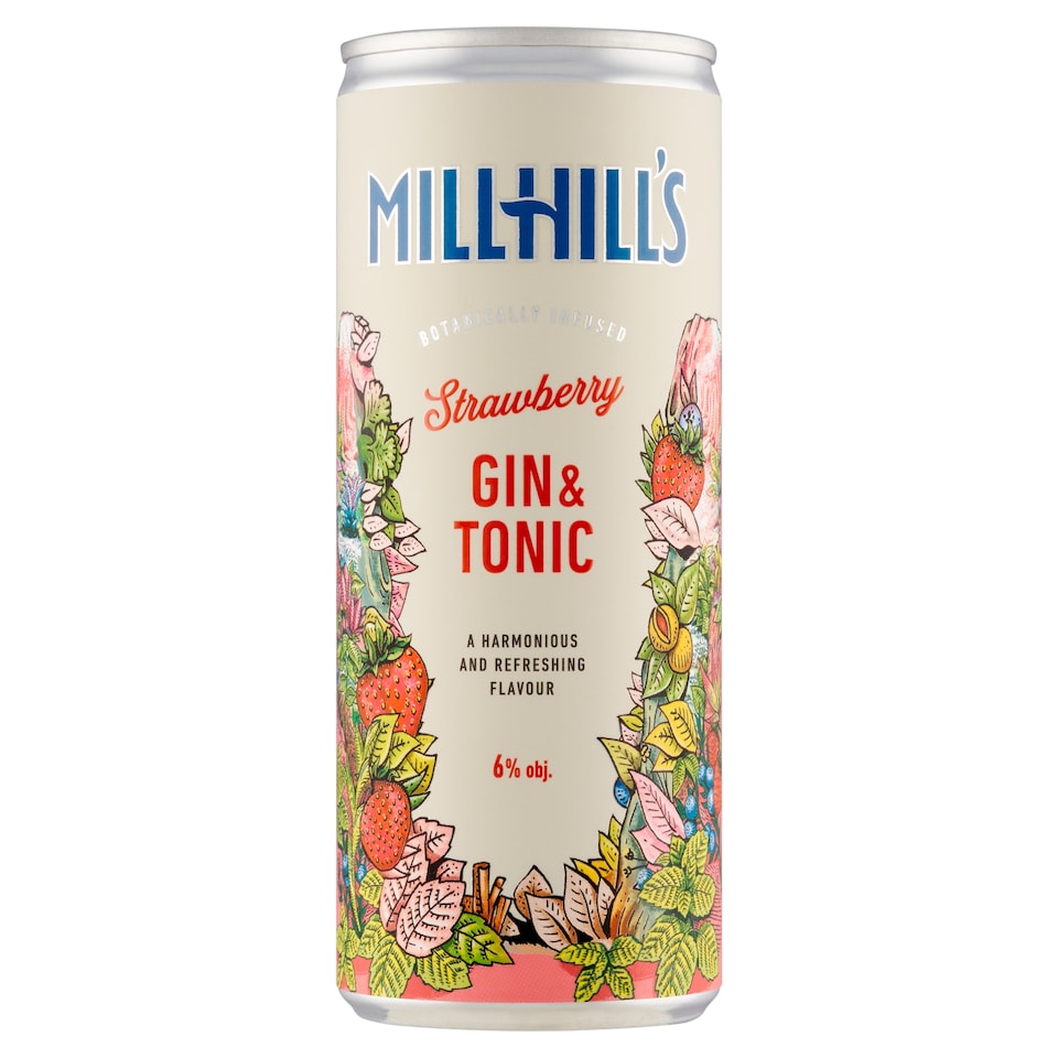 image 1 of Millhill's Gin & Tonic Strawberry 250ml