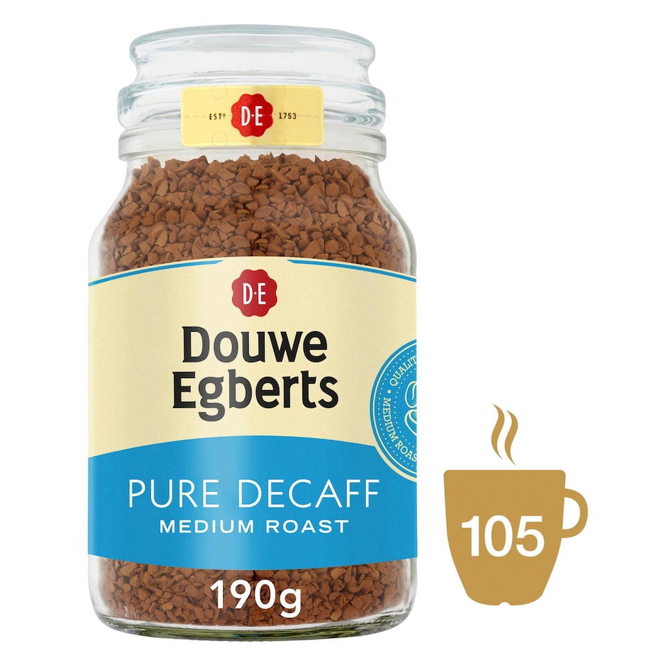 Douwe Egberts Pure Decaffeinated Instant Coffee 190G