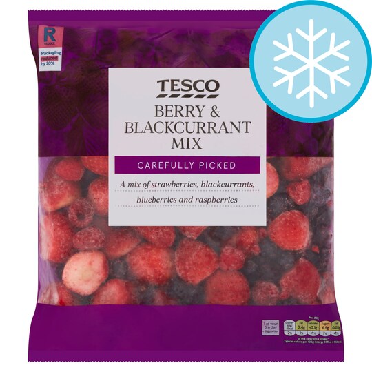 Tesco Frozen Berry & Blackcurrant Mix 1Kg Tesco Groceries