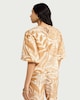 image 3 of F&F Leaf Print Puff Sleeved Co-ord Top in Multi Orange