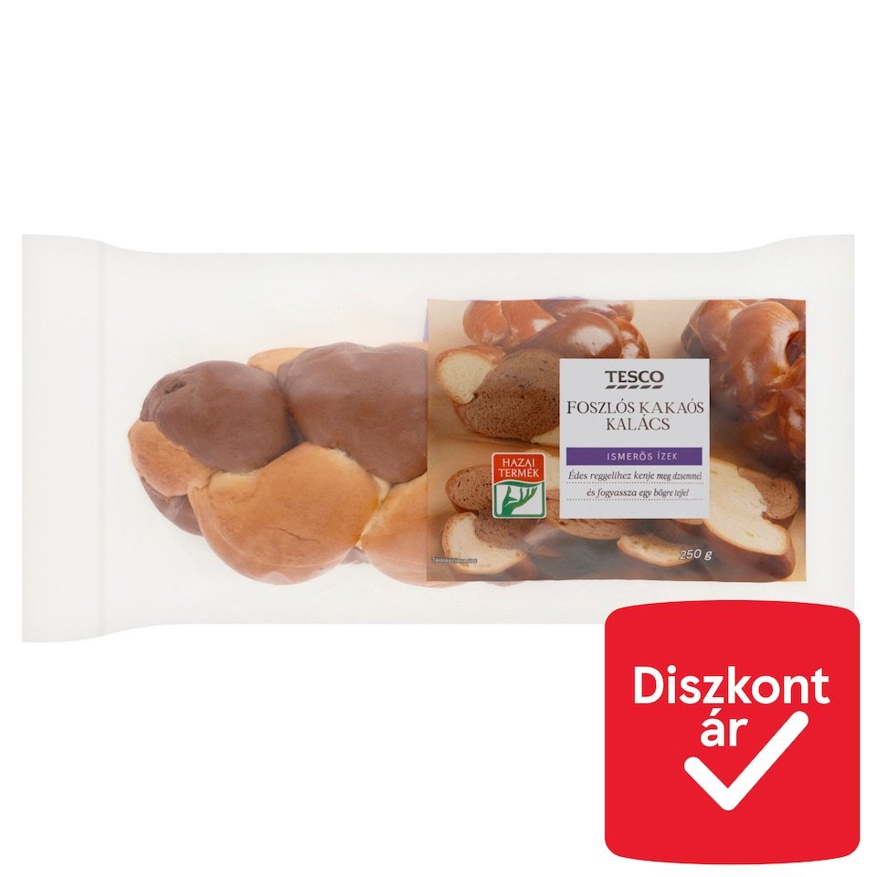 Tesco foszlós kakaós kalács 250 g