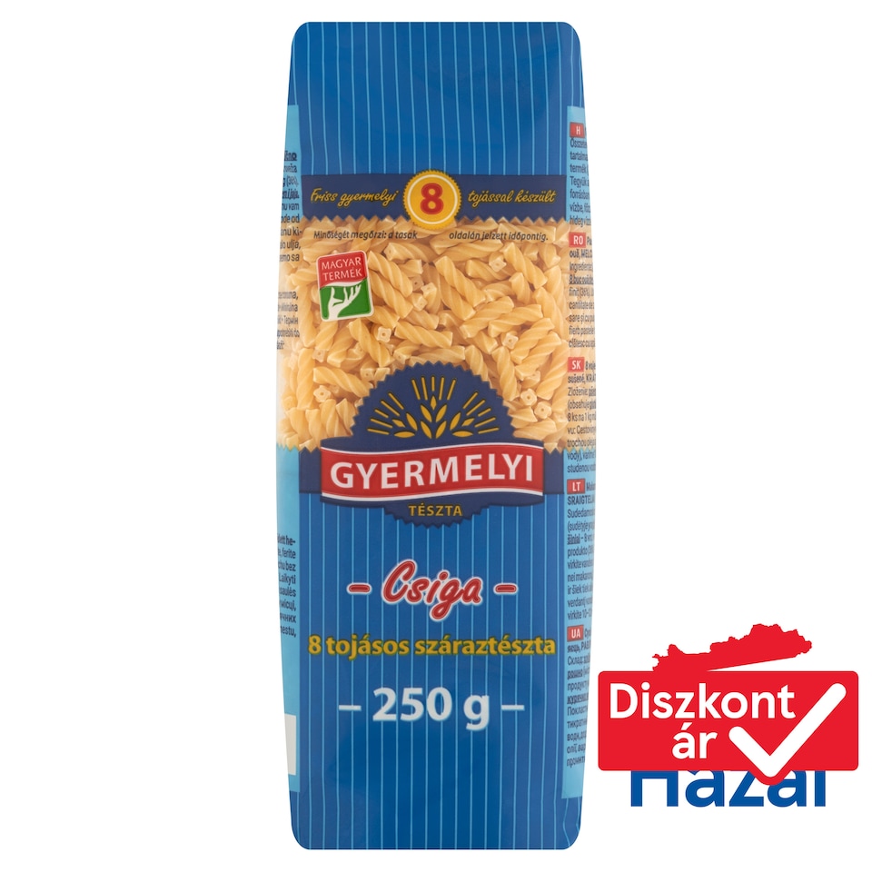 Gyermelyi csiga 8 tojásos száraztészta 250 g