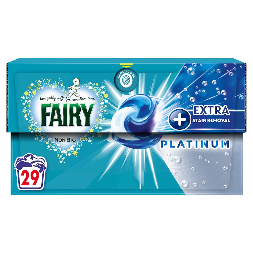 image 1 of Fairy Platinum Non-Bio Washing Liquid Pods 29 Washes 672.8G