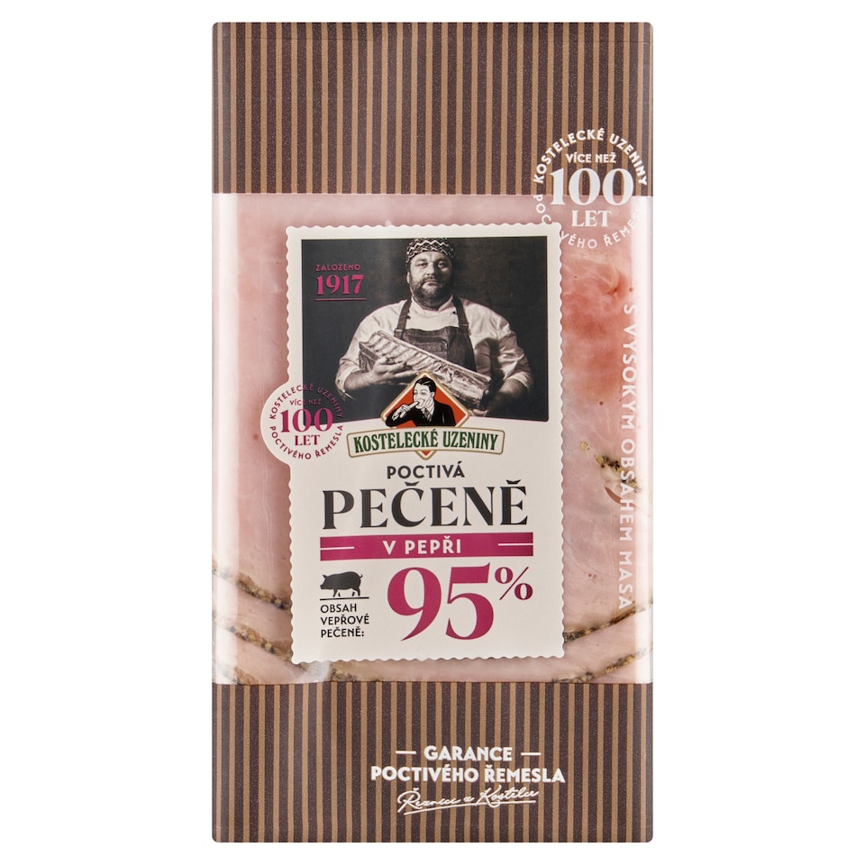 Obrázek 1 pro produkt Kostelecké Uzeniny Poctivá pečeně v pepři 0,100kg