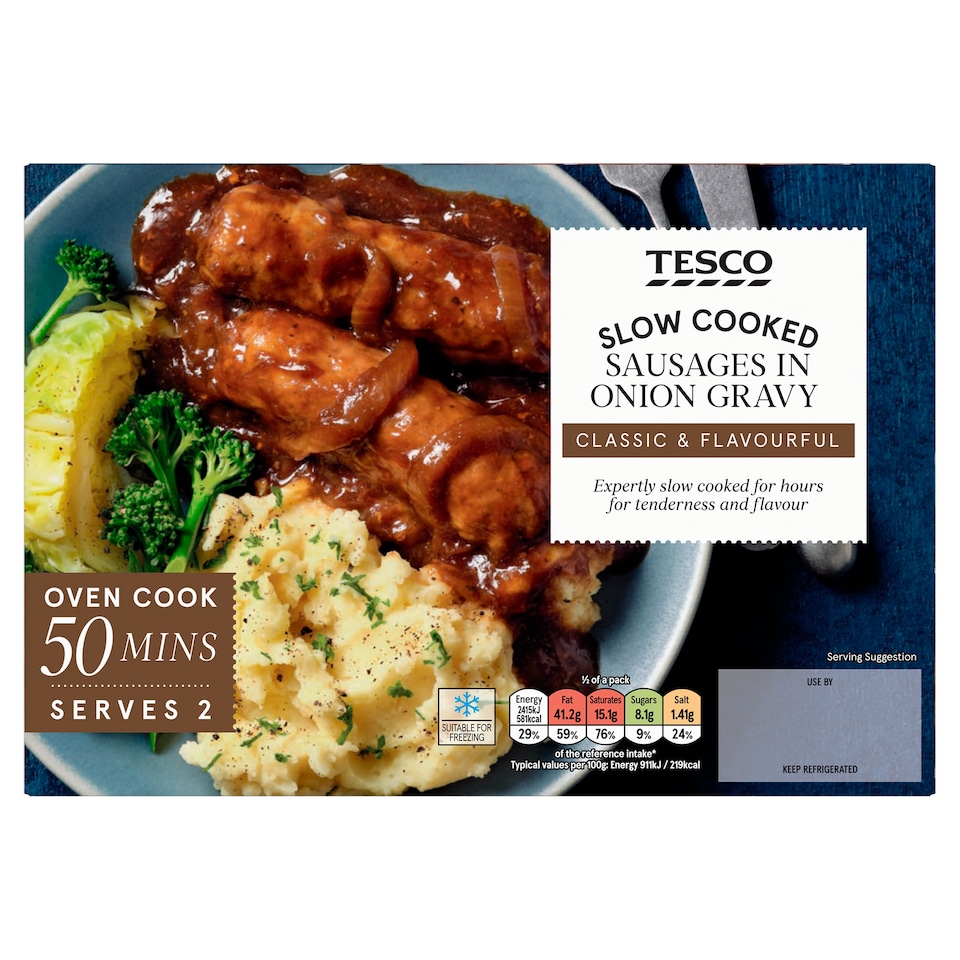 Tesco Slow Cooked Sausage in Onion Gravy 600g