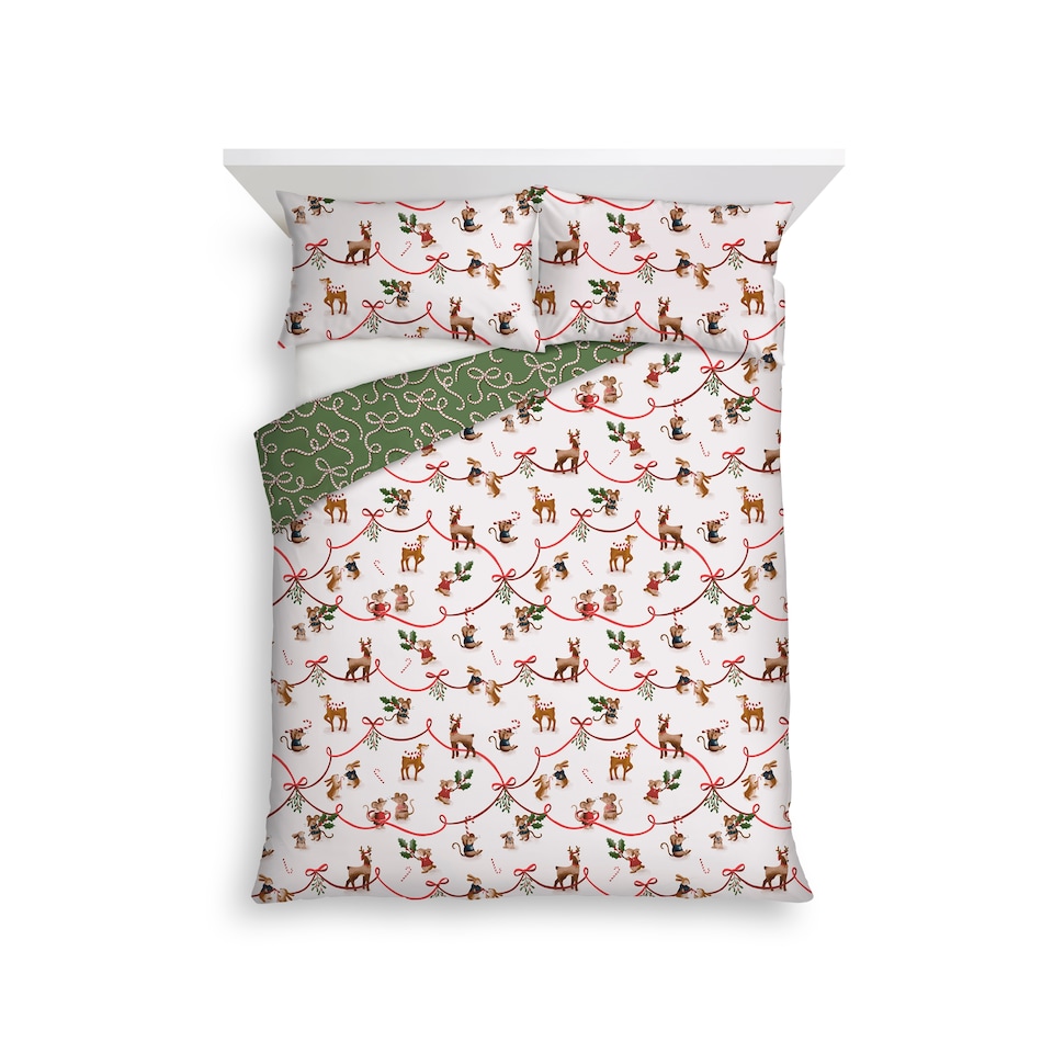 F&F Home Festive Mice Duvet Set king
