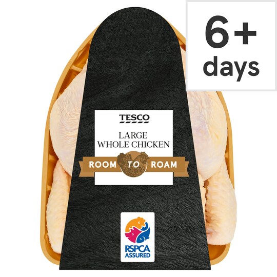 Tesco Room To Roam Large British Whole Chicken 1.4Kg1.8Kg Tesco Groceries