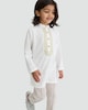 image 2 of F&F Boys Cotton Blend Embroidered Kurta in Cream