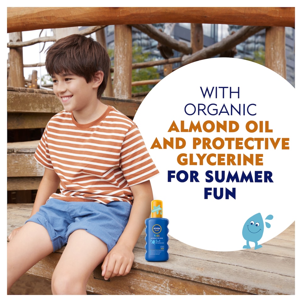 image 1 of NIVEA SUN Kids Protect & Care Coloured Sun Cream Spray SPF50+ 200ml