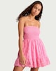 image 2 of OH ME OH MY Pure Cotton Broderie Strapless Dress in Pink