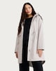 image 2 of F&F Drawstring Waist Hooded Raincoat in Cream