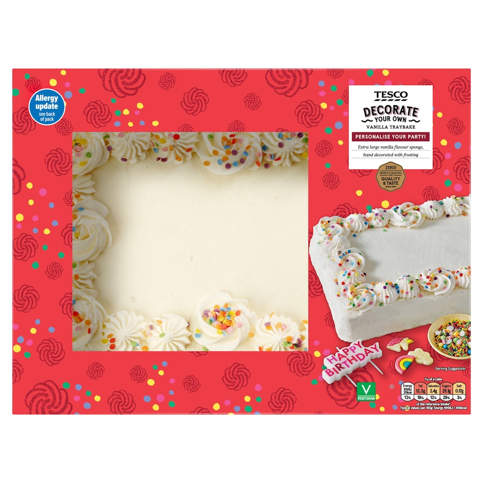 Tesco Decorate your own Vanilla Traybake cake