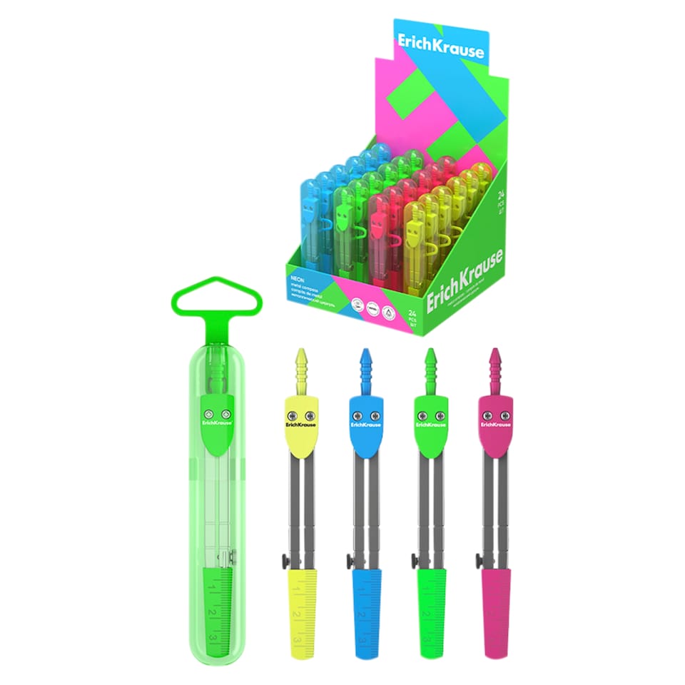 Obrázek 1 pro produkt Erich Krause Kovové kružítko neon 120 mm