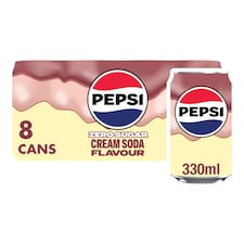 Pepsi Cream Soda Soft Drink Cans 8x330ml