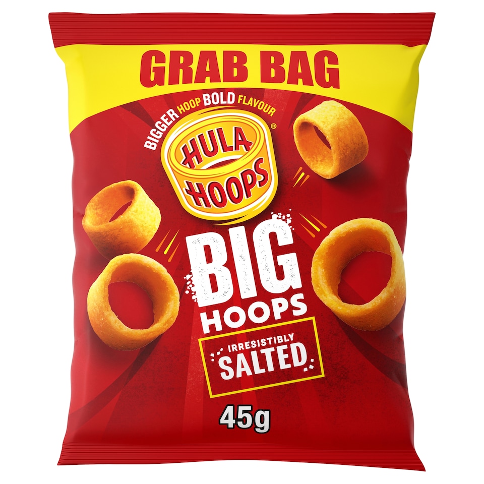 image 1 of Hula Hoops Big Hoops Salted Grab Bag 45G