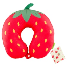 Carbotex Strawberry Pattern Travel Pillow 30 cm x 32 cm