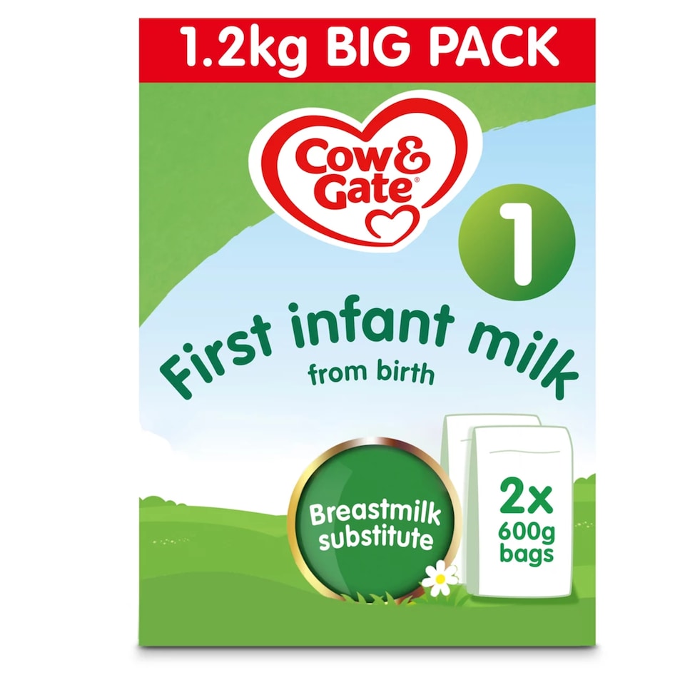 image 1 of Cow & Gate 1 First Infant Baby Milk Formula Powder from Birth Big Pack 1.2kg