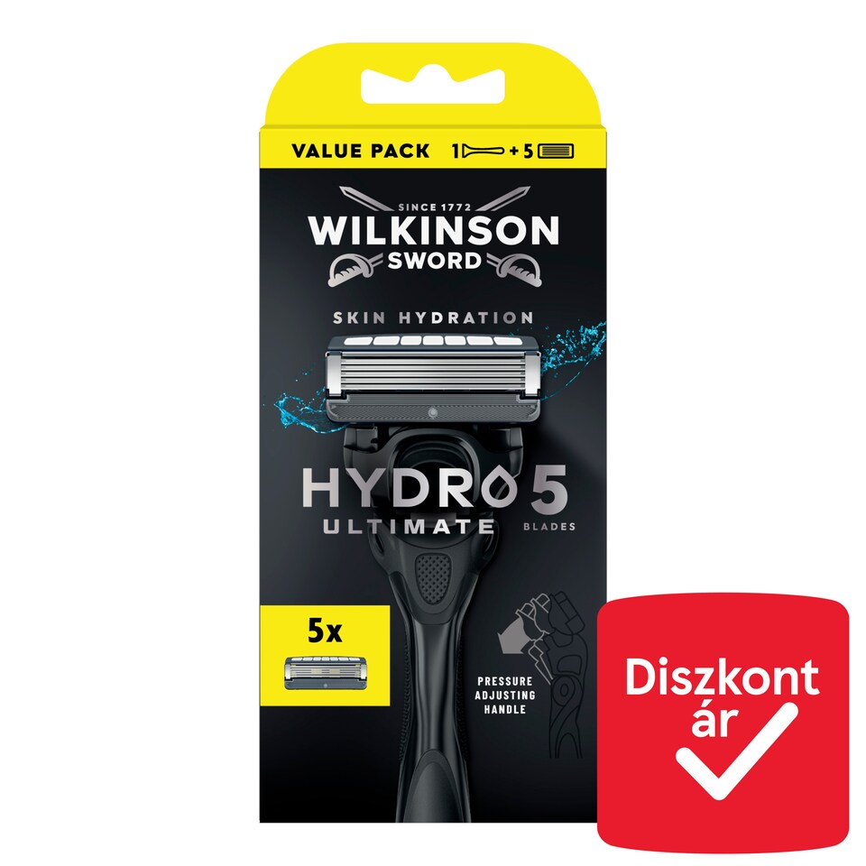Wilkinson Sword Hydro Ultimate 5 Blade Razor with Pressure Adjusting Handle 5 pcs