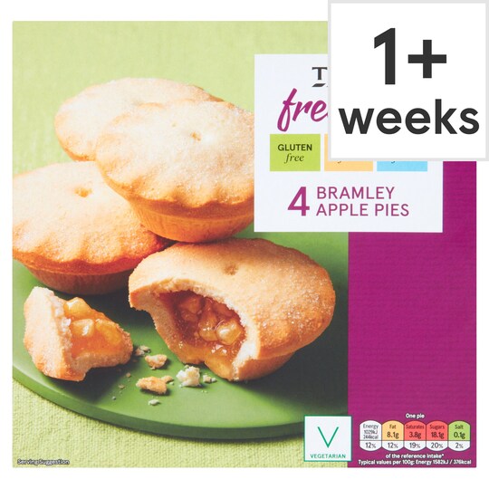 Tesco Free From Bramley Apple Pies 4 Pack Tesco Groceries
