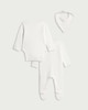 image 2 of F&F Baby 3-Piece Pure Cotton Pointelle Bodysuit, Sleepsuit and Bib Set in White