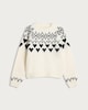 image 4 of F&F Girls Heart Fair Isle Print Jumper in Multi Black White