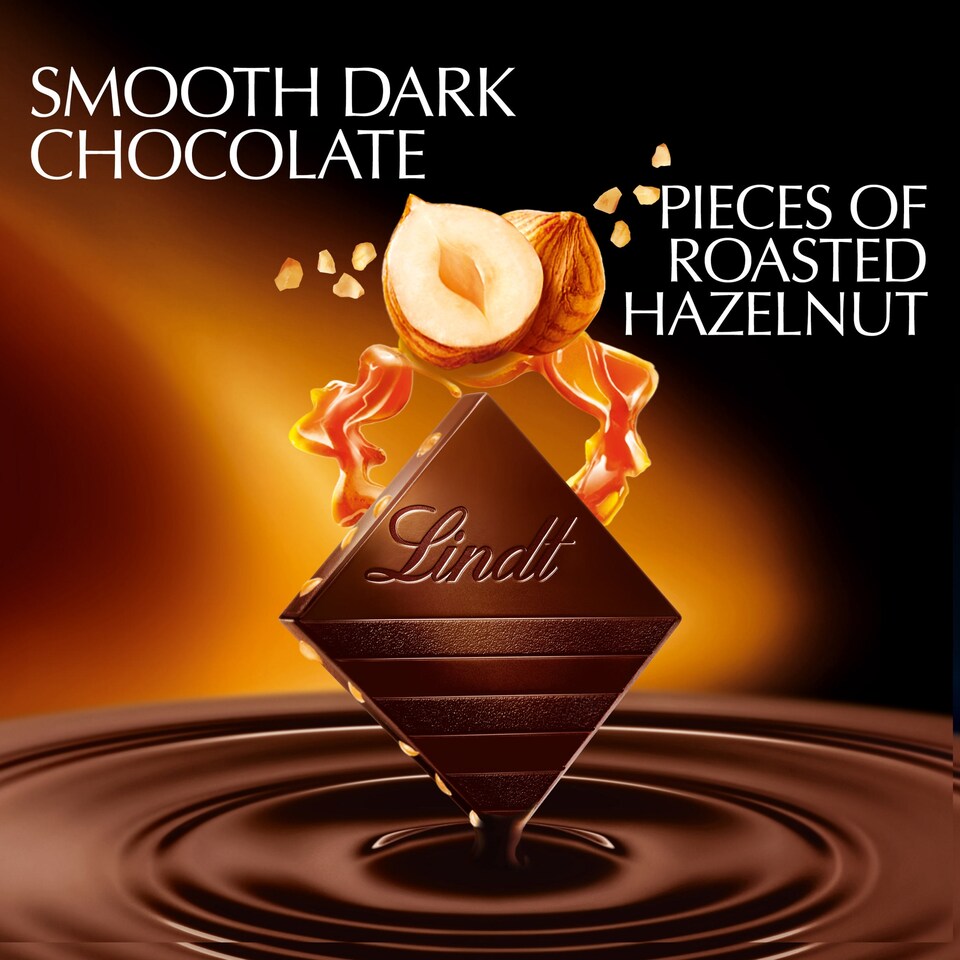 image 1 of Lindt Excellence Caramelised Hazelnut Dark Chocolate 100G