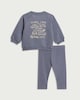 image 2 of F&F Baby 2-Piece Cotton Rich Classic Cars Embroidered Sweatshirt and Leggings Set in Blue