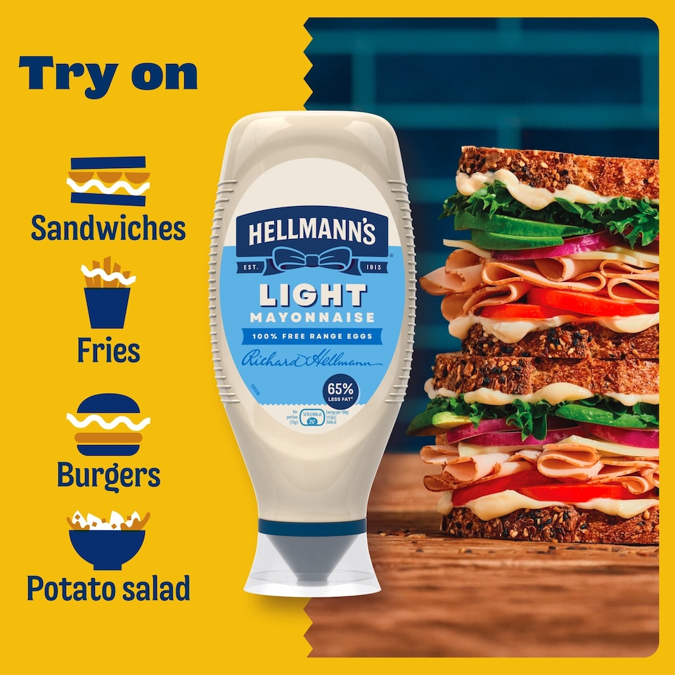 image 1 of Hellmann's Light Mayonnaise Squeezy 580ml