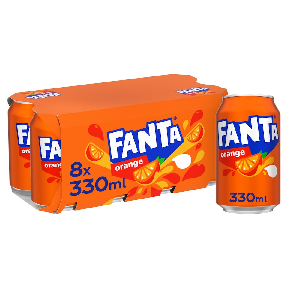 image 1 of Fanta Orange 8X 330Ml