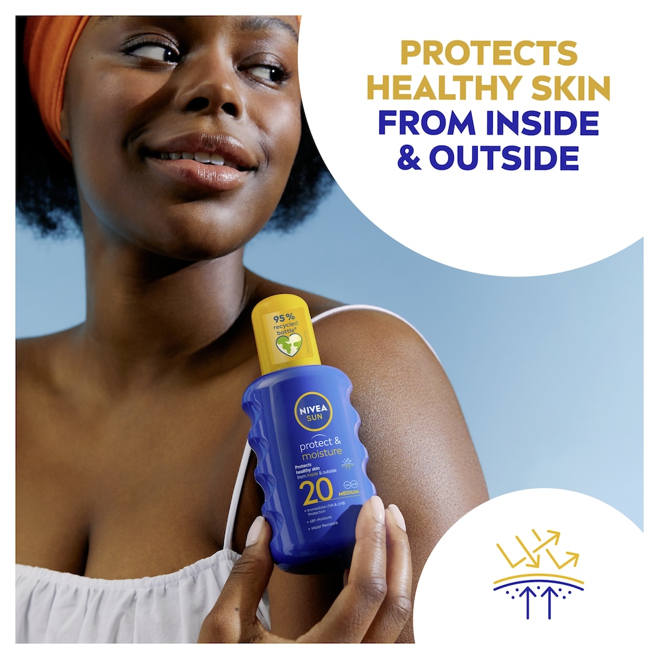 image 1 of NIVEA SUN Protect & Moisture Sun Cream Spray SPF20 200ml