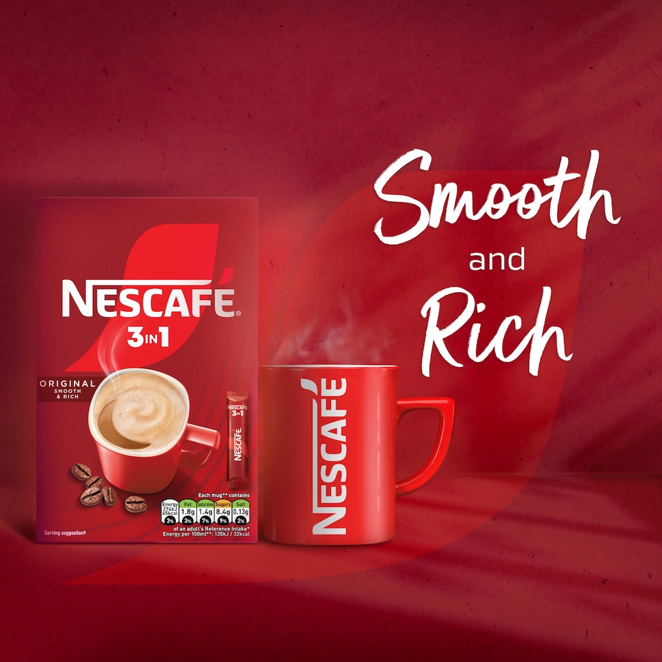 image 1 of Nescafe 3 in 1 Original Coffee Sachets 8 x 16g
