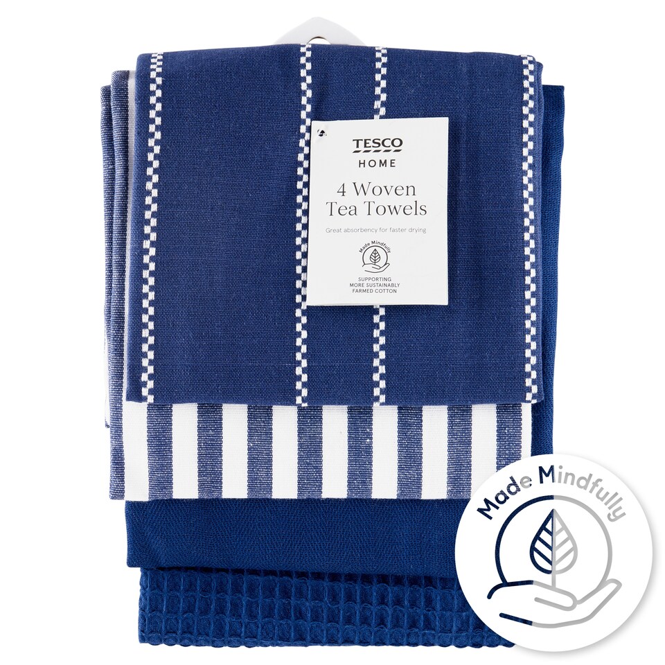 Tesco Home Woven Tea Towels 4 pcs