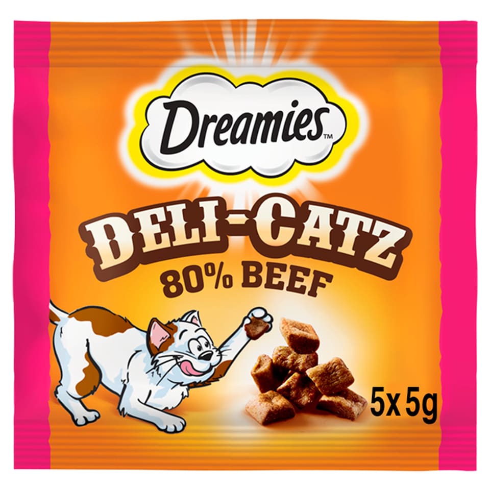 DREAMIES DELICATZ TREATS WITH BEEF 5x5g Tesco Groceries