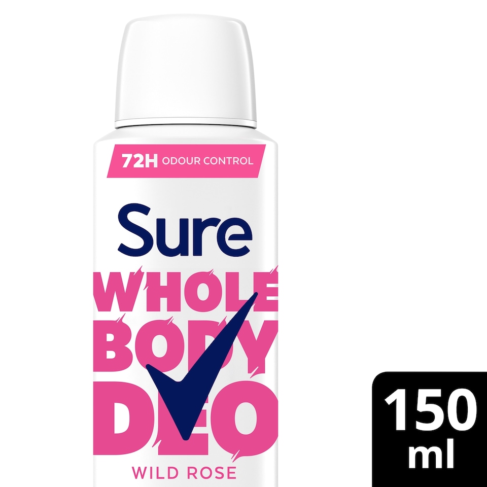 image 1 of Sure Women Wild Rose Whole Body Deodorant Spray 72h Odour Control 150ml