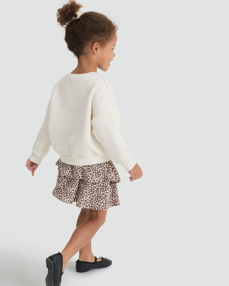image 1 of F&F Girls 2-Piece Cotton Rich Bear Sweatshirt and Skirt Set in Multi