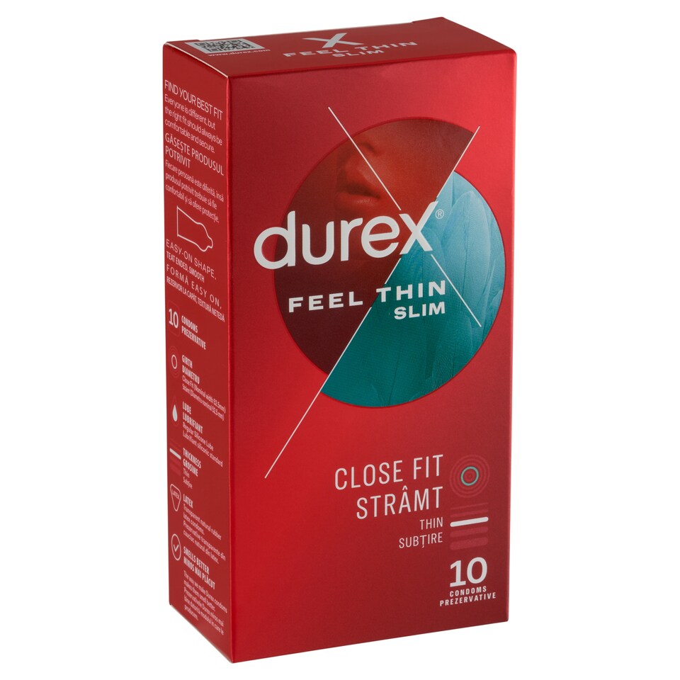 Durex Feel Thin Slim óvszer 10 db  1. kép