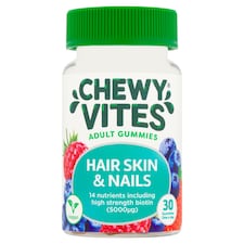 Chewy Vites Adult Gummies Hair Skin & Nails Multivitamin - Fruit Flavour 30s
