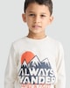 image 2 of F&F Boys Pure Cotton Always Wander Wild & Free Top in Cream