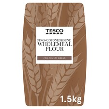 Tesco Strong Stone Ground 100% Wholemeal Bread Flour 1.5Kg