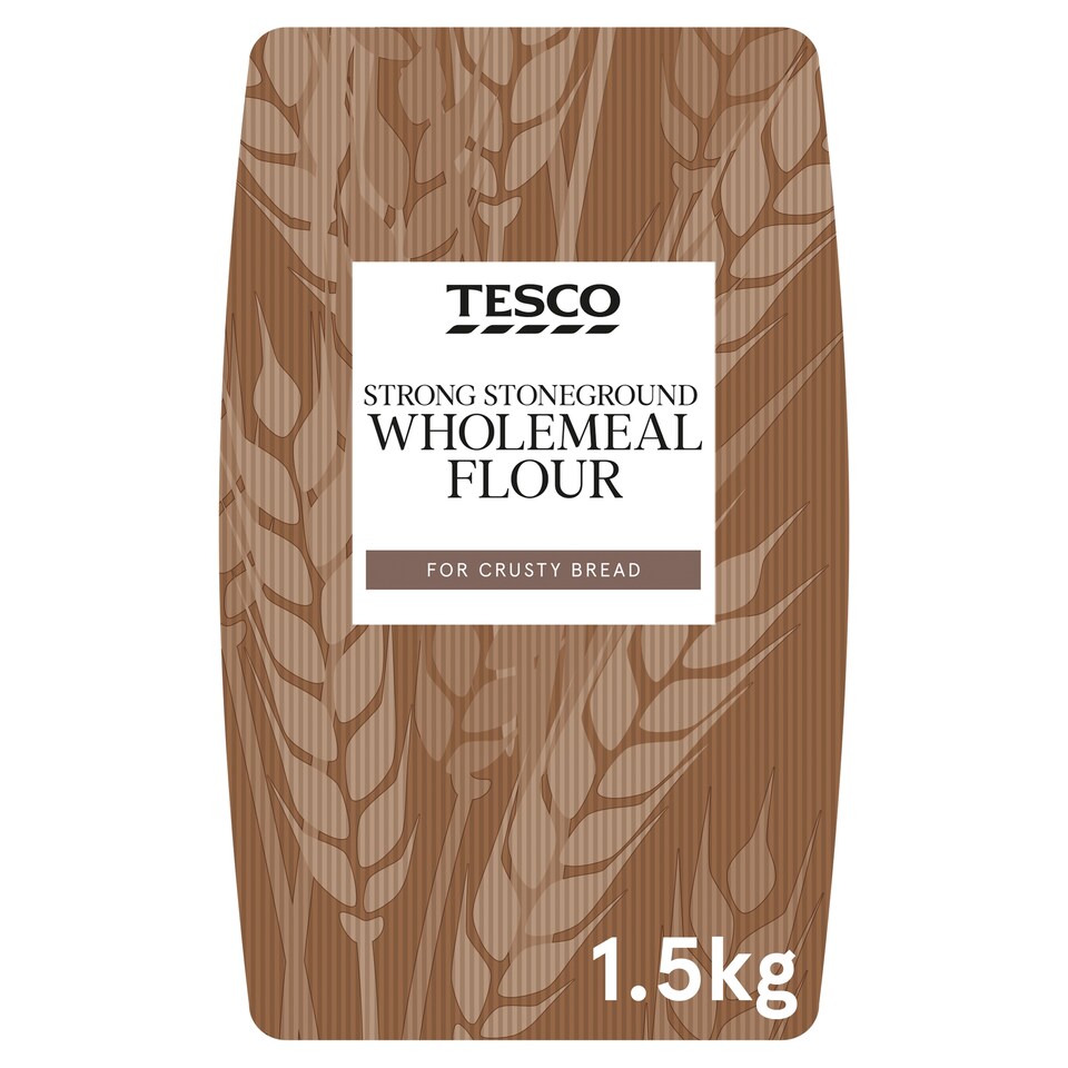 Tesco Strong Stone Ground 100% Wholemeal Bread Flour 1.5Kg