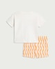 image 2 of F&F Baby 2-Piece Pure Cotton Happy Times T-Shirt and Shorts Set in White