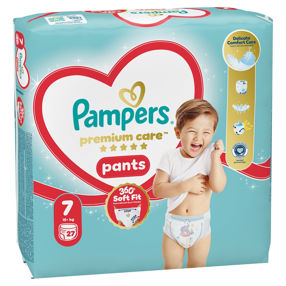 image 1 of Pampers Premium Care Pants Size 7, 27 Diapers, 15kg+