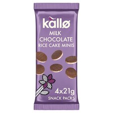 Kallo Belgian Milk Chocolate Mini Rice Cakes 4X21g