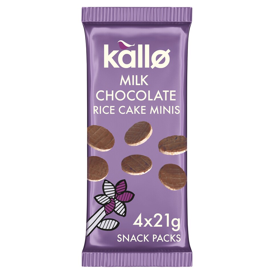 Kallo Belgian Milk Chocolate Mini Rice Cakes 4X21g